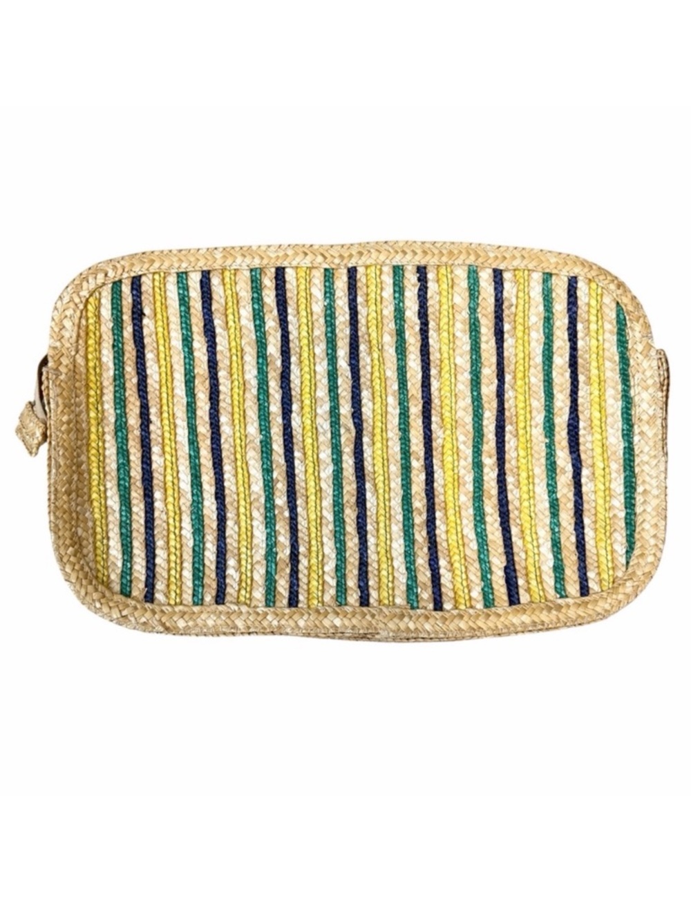 RARE Over-Sized Vintage Straw Clutch Purse 15x9